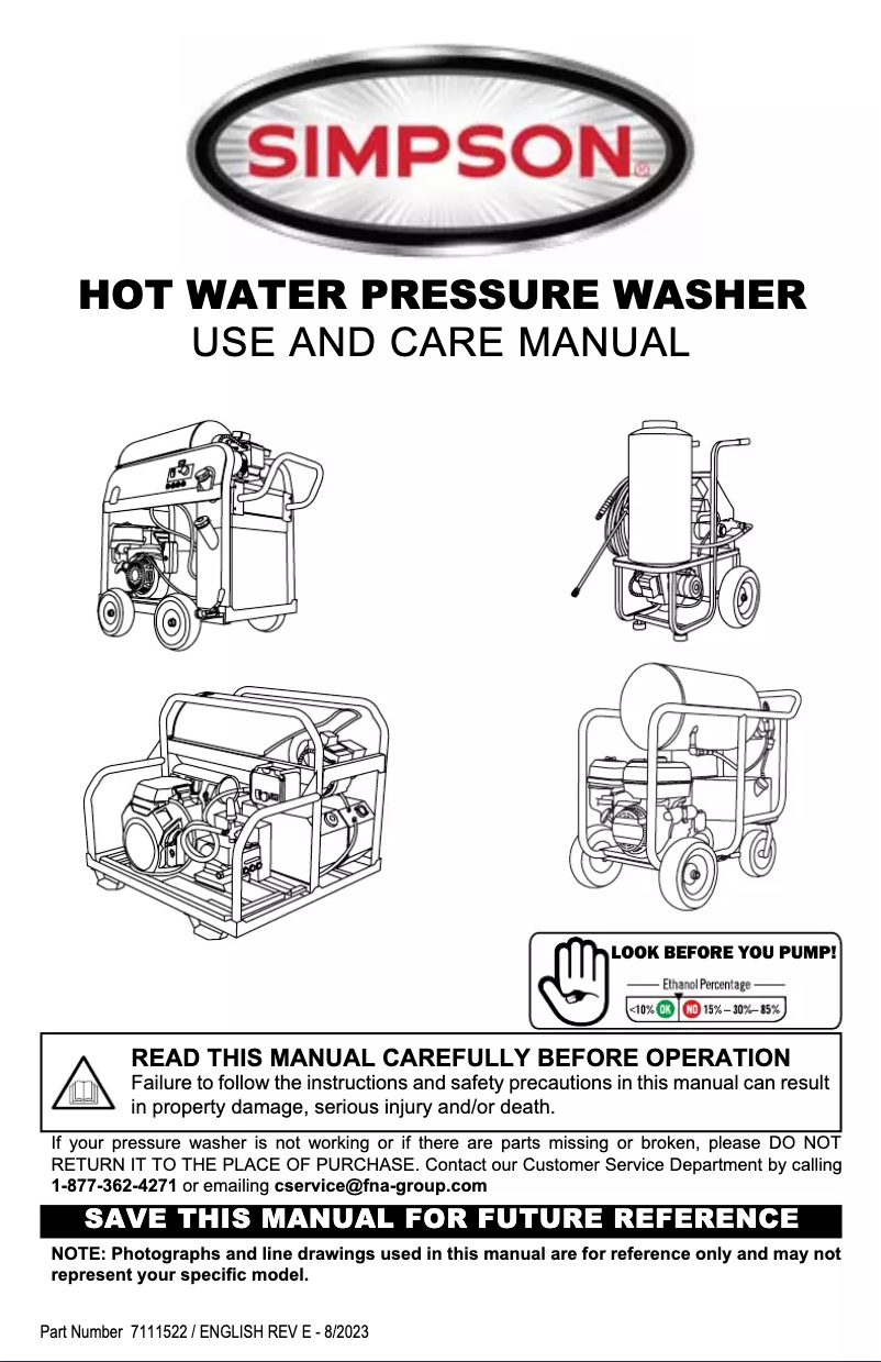 Page 1 de la notice Manuel utilisateur Simpson Big Brute BB65105-S