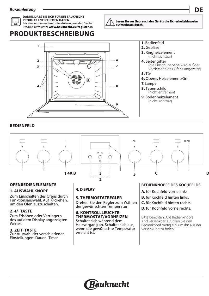 Page 1 de la notice Manuel utilisateur Bauknecht HVR2 KH5V2 IN
