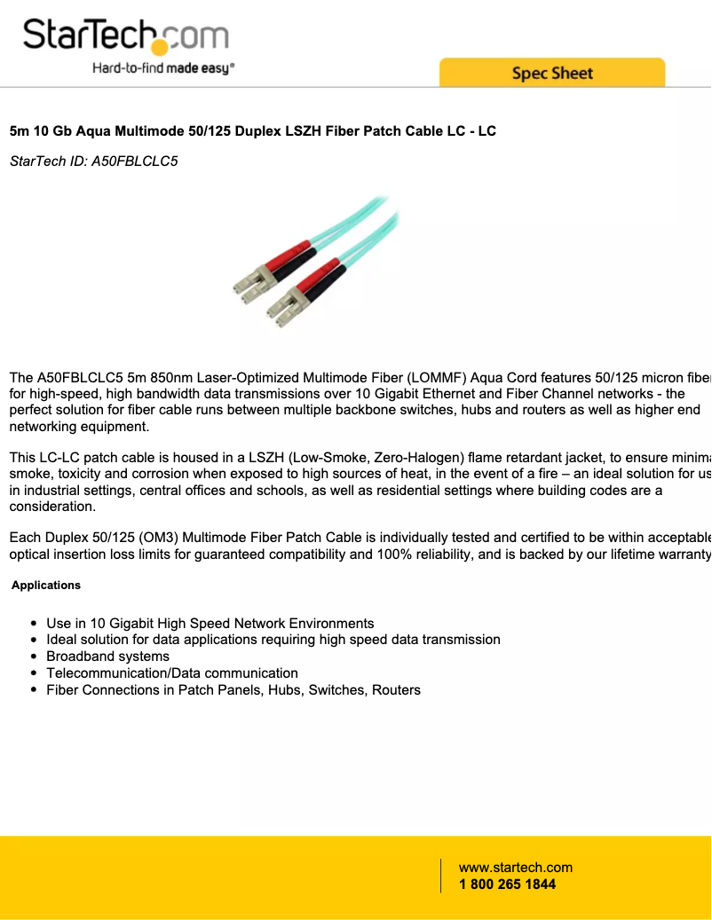 Image de la première page du manuel de l'appareil A50FBLCLC5