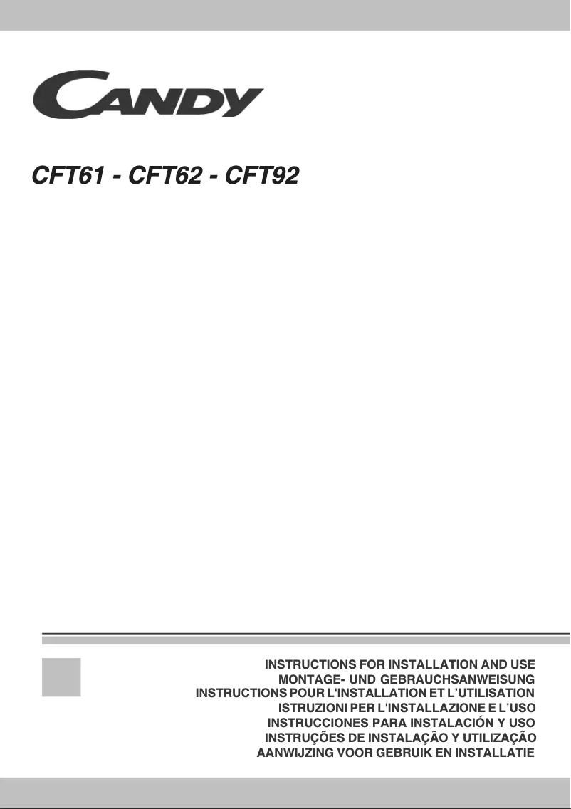 Page n°1 - Manuel utilisateur Candy CFT 61 N