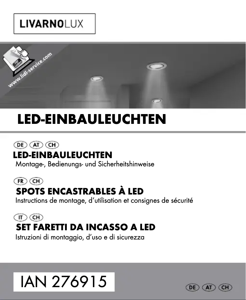 Page 1 de la notice Manuel utilisateur Livarno Lux HG01307