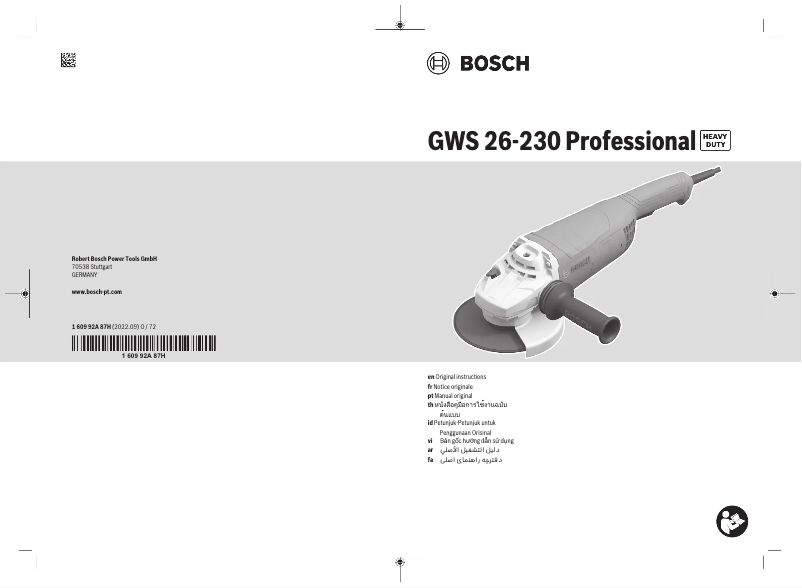 Page n°1 - Manuel utilisateur Bosch GWS 26-230 Professional