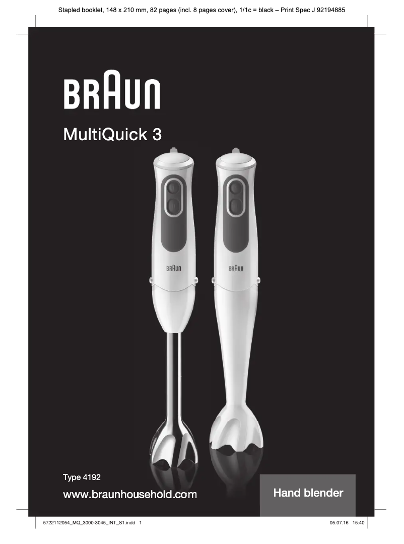 Página 1 del manual Manual de usuario Braun MQ 3000 Smoothie