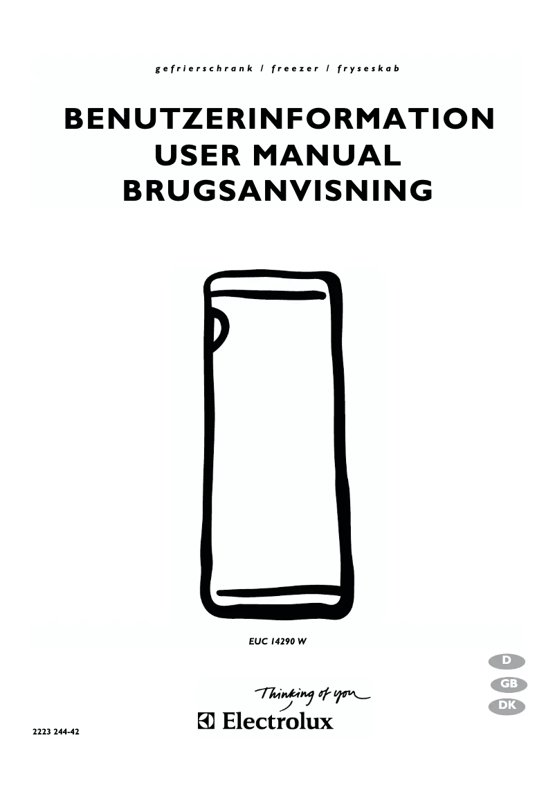 Image de la première page du manuel de l'appareil EUC 14290 W