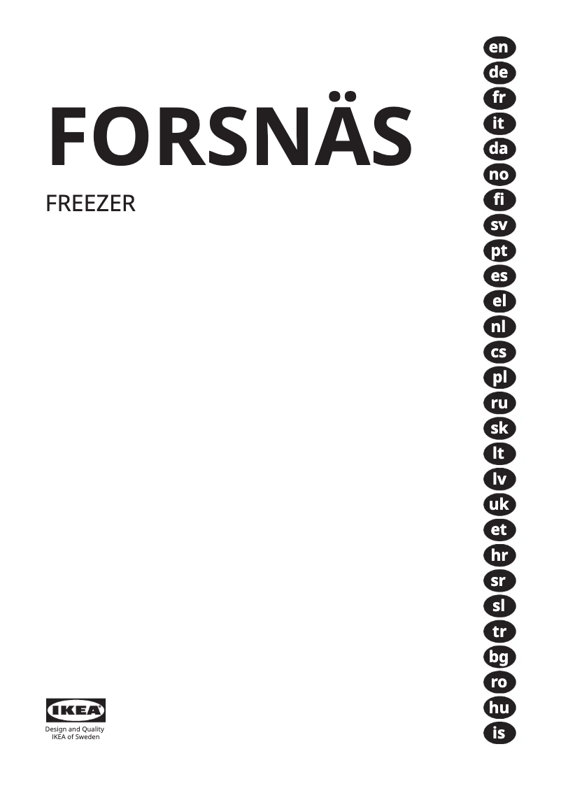 Image de la première page du manuel de l'appareil FORSNÄS 005.729.90