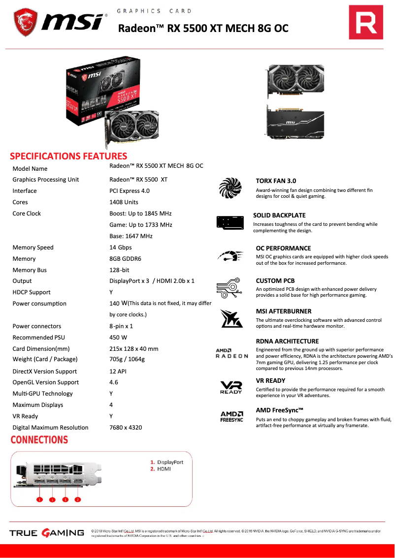 Image de la première page du manuel de l'appareil Radeon RX 5500 XT