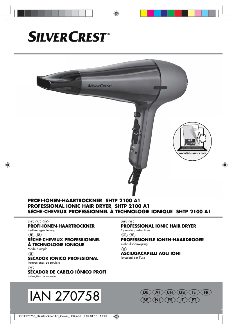 Page 1 de la notice Manuel utilisateur SilverCrest SHTP 2100 A1
