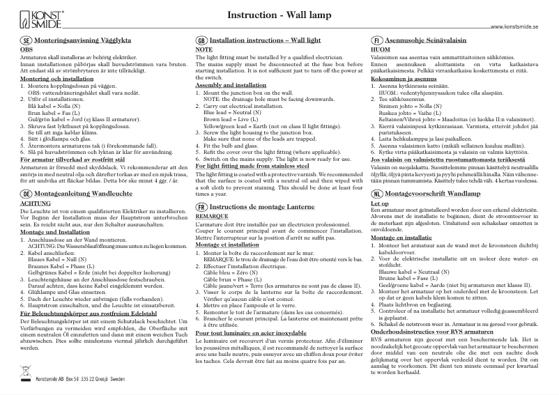 Page n°1 - Manuel utilisateur Konstsmide Modena