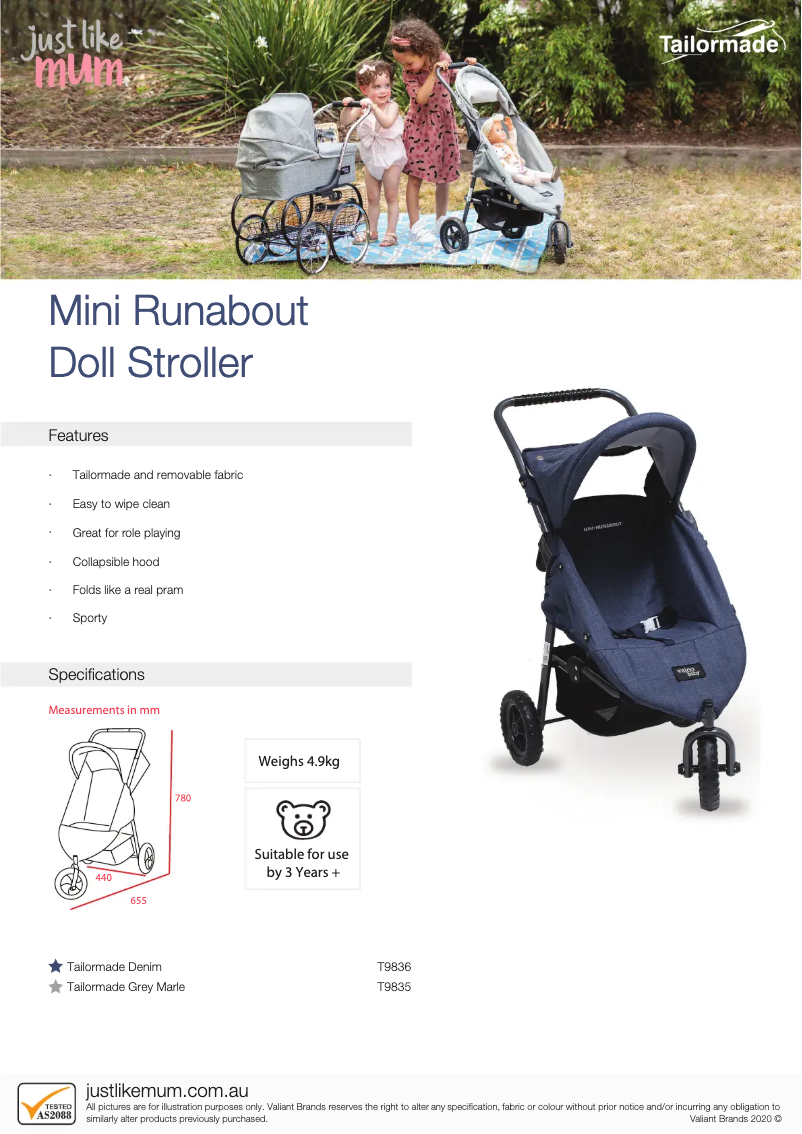 Page 1 de la notice Manuel utilisateur Valco Baby Mini Runabout