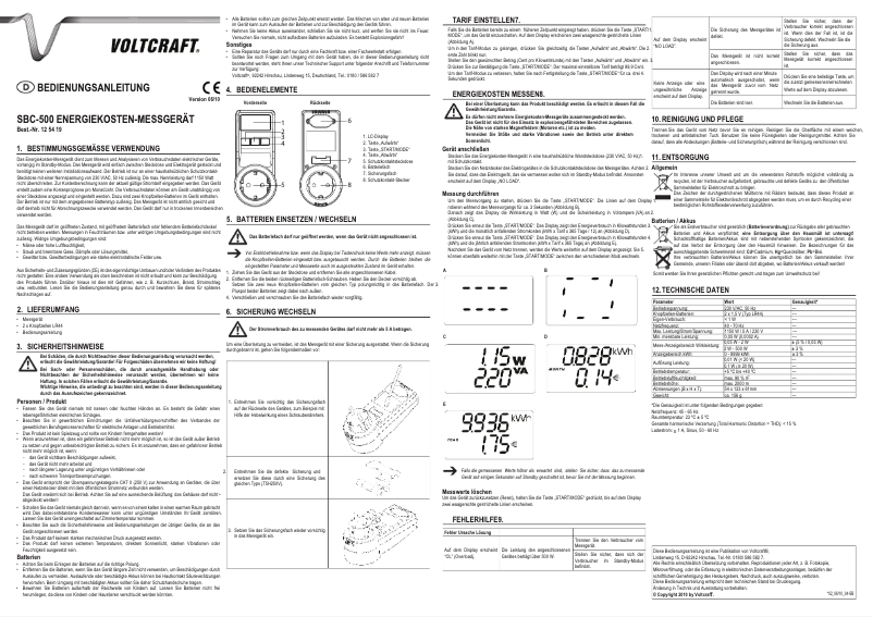 Page n°1 - Manuel utilisateur Voltcraft SBC-500