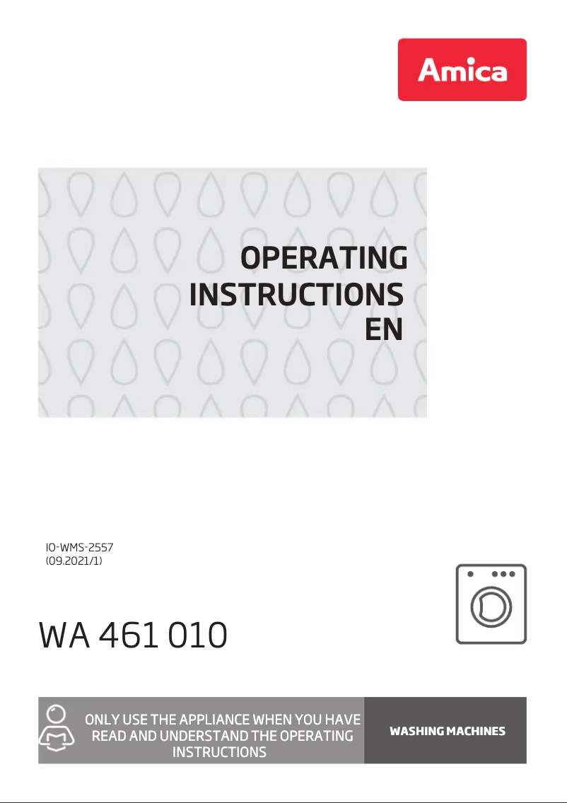 Page n°1 - Manuel utilisateur Amica WA 461 010