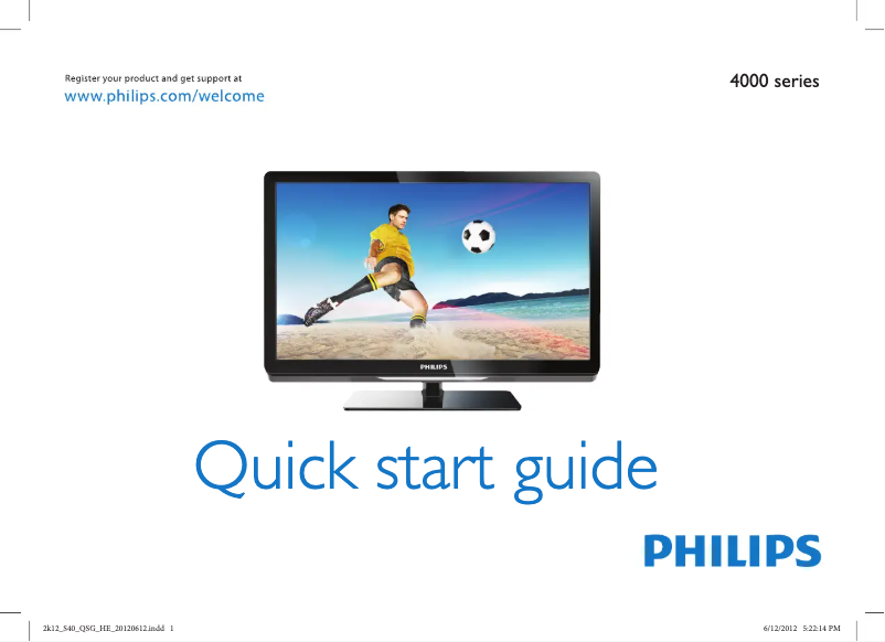 First page image of the manual for 26PFL4007H