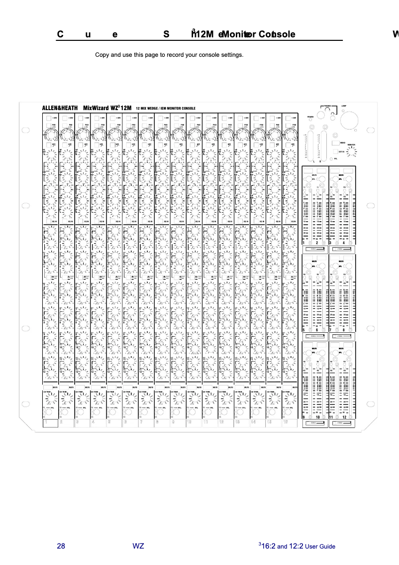 Page n°1 - Fiche technique Allen & Heath MixWizard3 12M