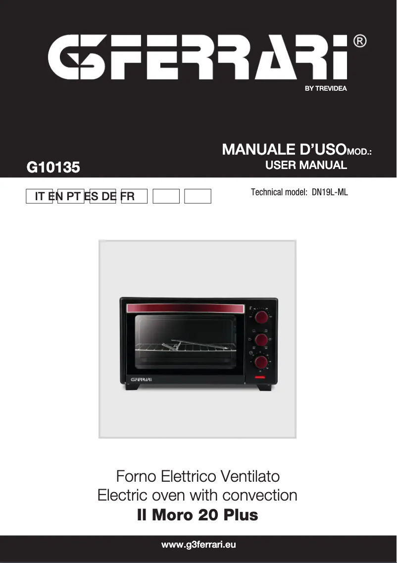 Página 1 del manual Manual de usuario G3 Ferrari Il Moro 20 Plus G10135