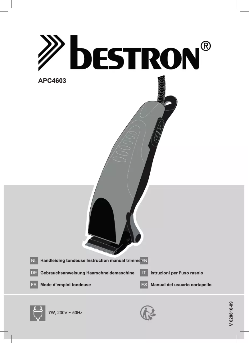 Page n°1 - Manuel utilisateur Bestron APC4603