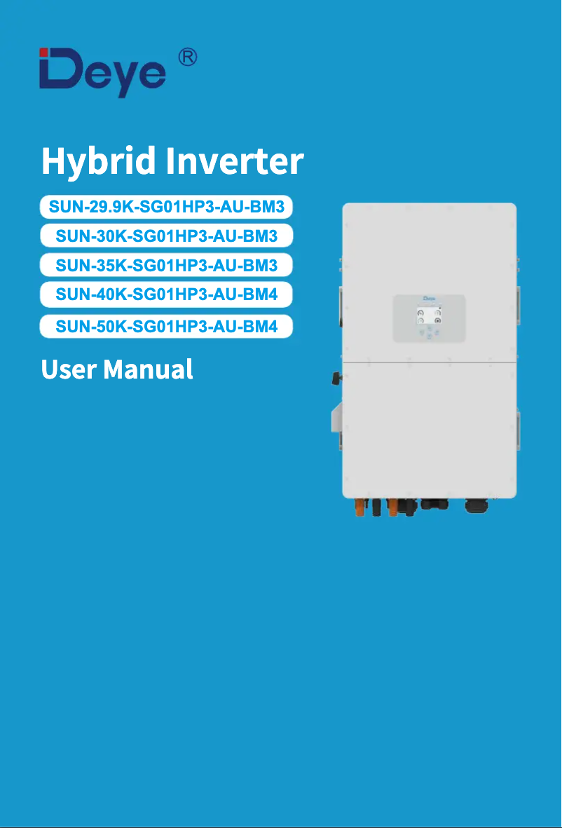 Page 1 de la notice Manuel utilisateur Deye SUN-40K-SG01HP3-AU-BM4