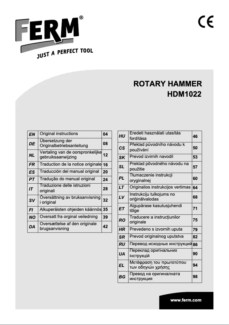 Page 1 de la notice Manuel utilisateur Ferm HDM1022