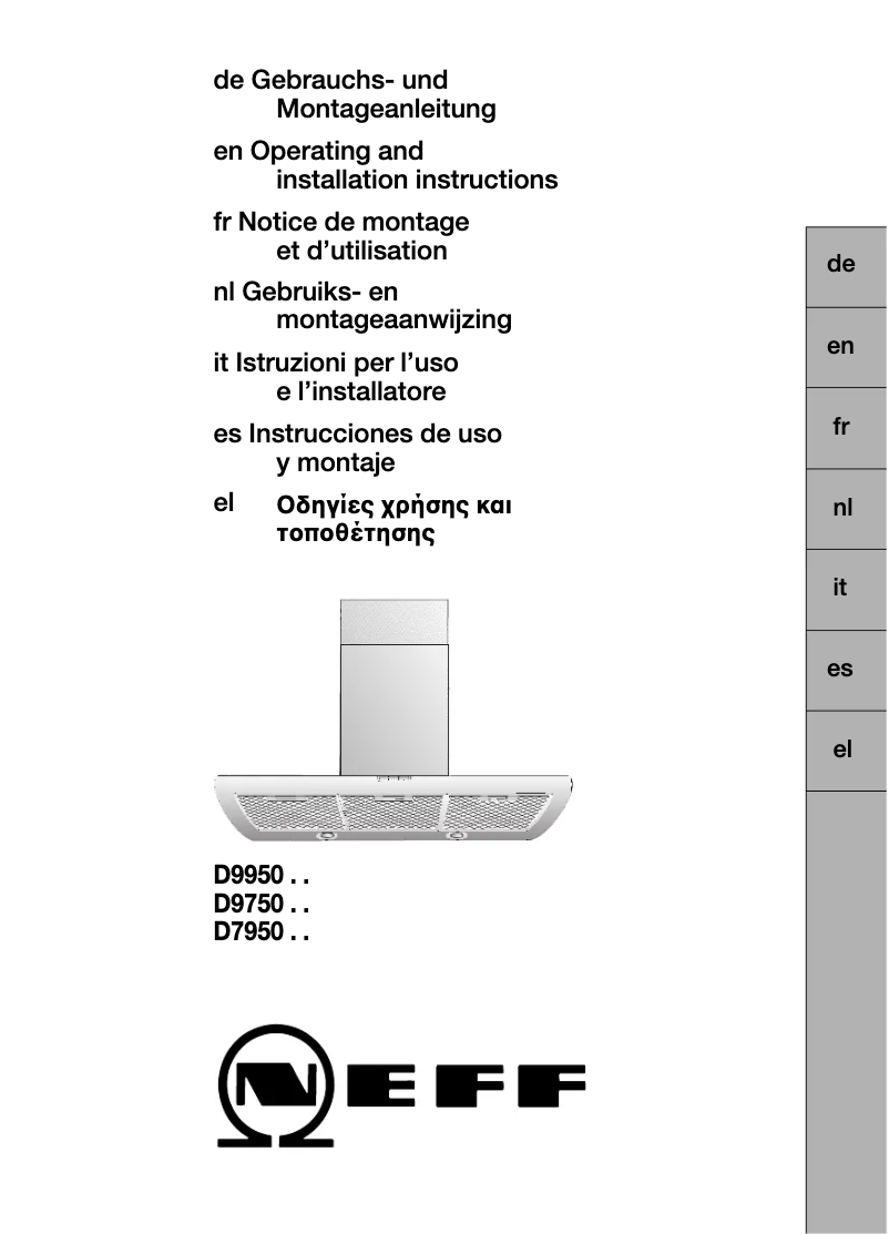 Page n°1 - Manuel utilisateur Neff D7950