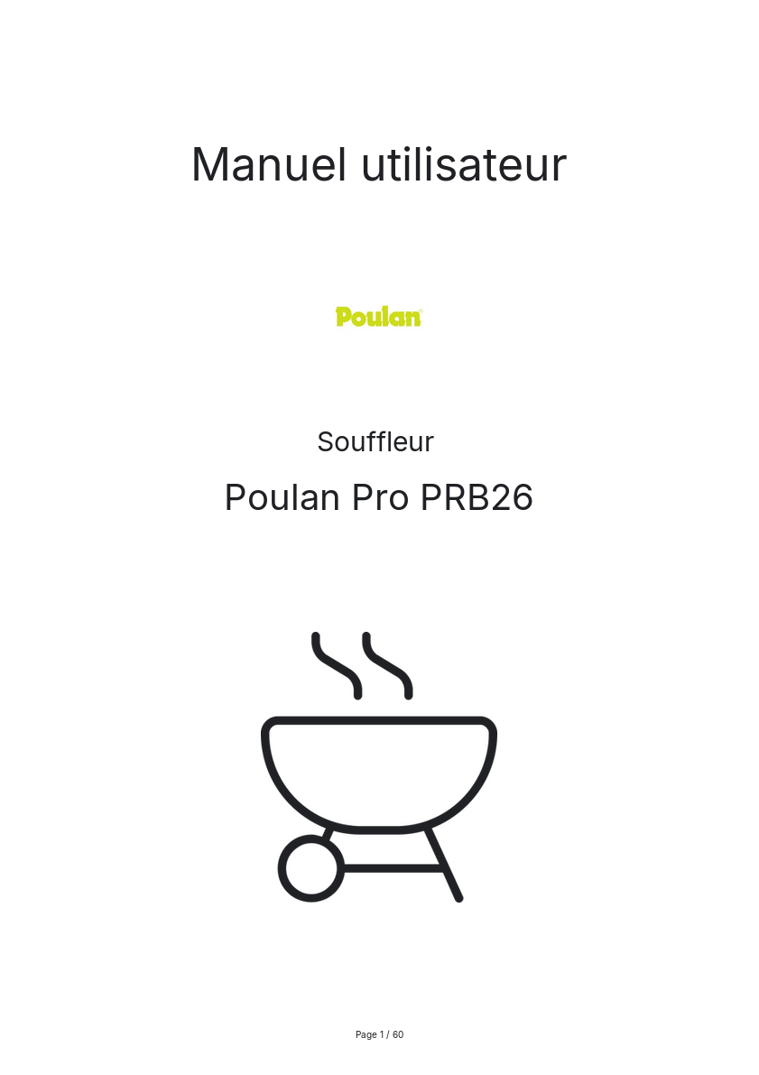 Image de la première page du manuel de l'appareil Pro PRB26