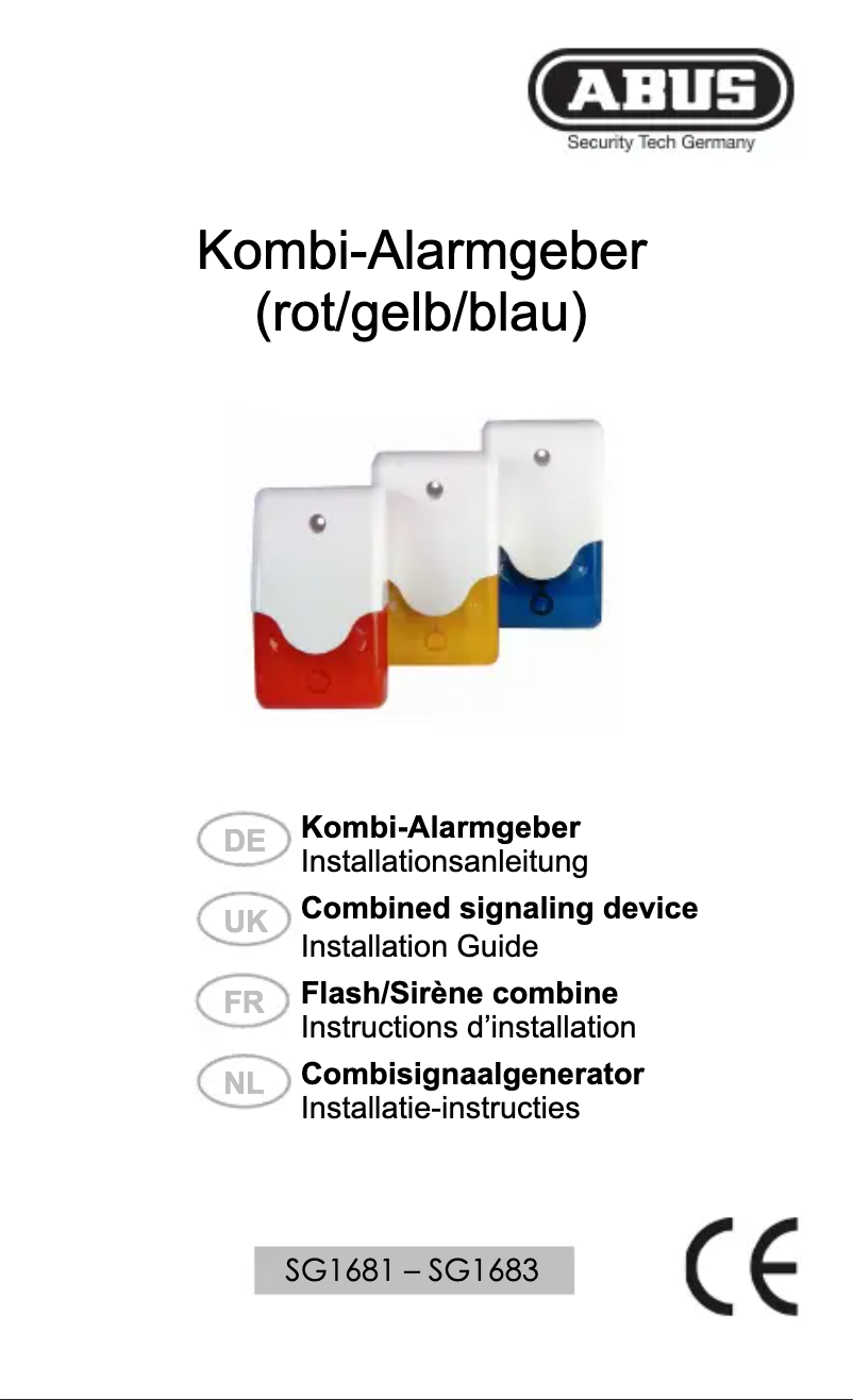 Image de la première page du manuel de l'appareil SG1681