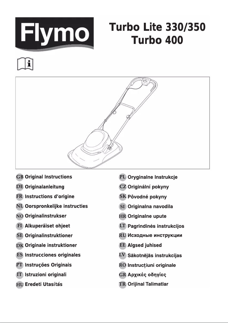 Page 1 de la notice Manuel utilisateur Flymo Turbo Lite 330