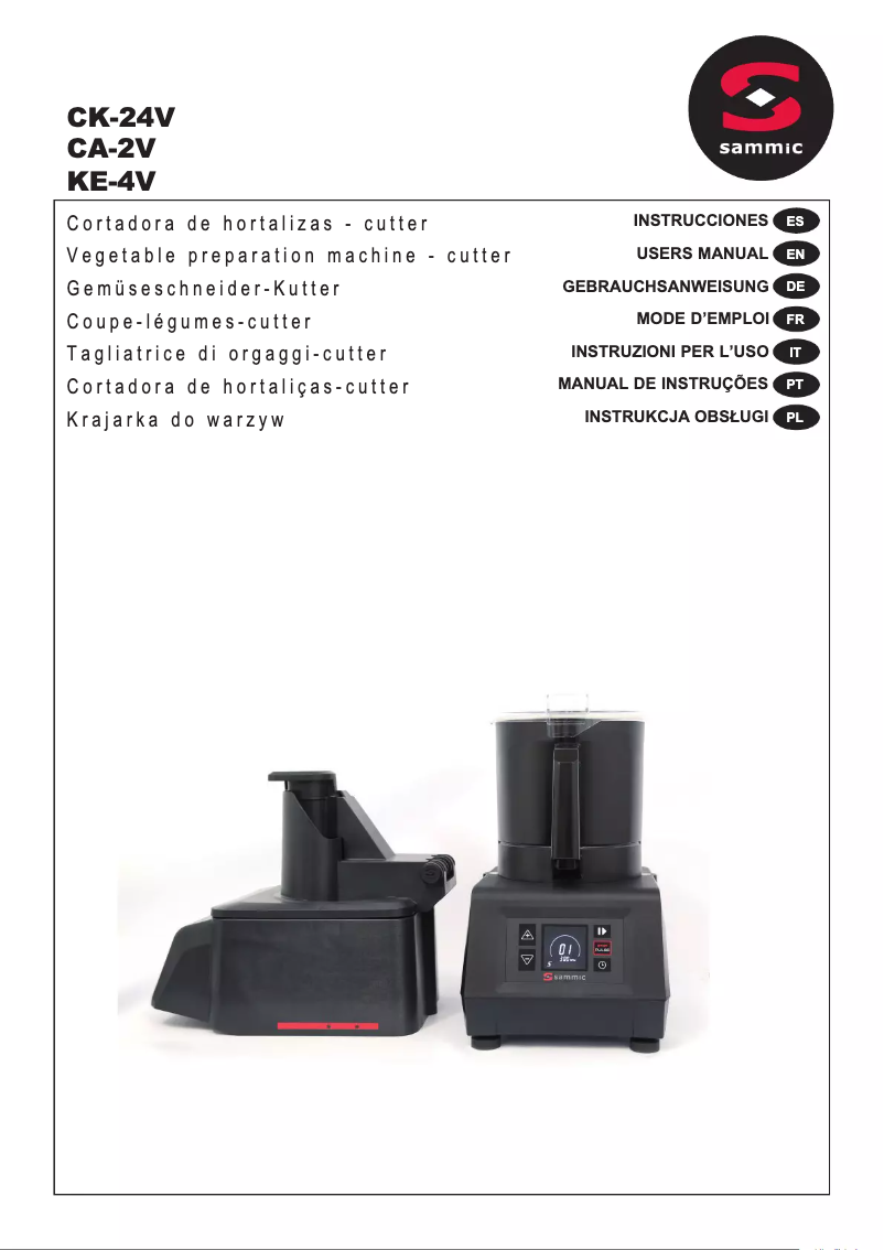 Page n°1 - Manuel utilisateur Sammic KE-4V