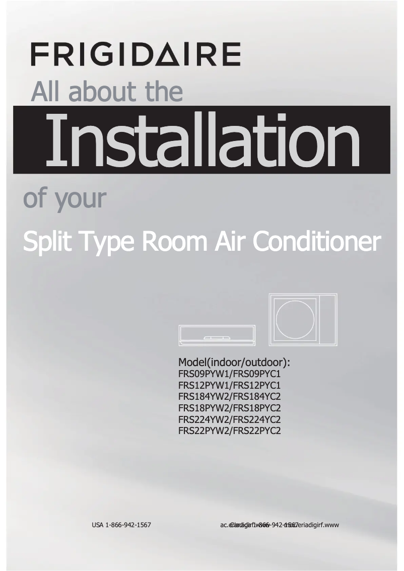 Page 1 de la notice Guide d'installation Frigidaire FRS12PYS1