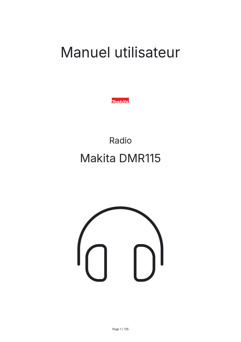Image de la première page du manuel de l'appareil DMR115