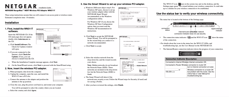 Image de la première page du manuel de l'appareil WN311T