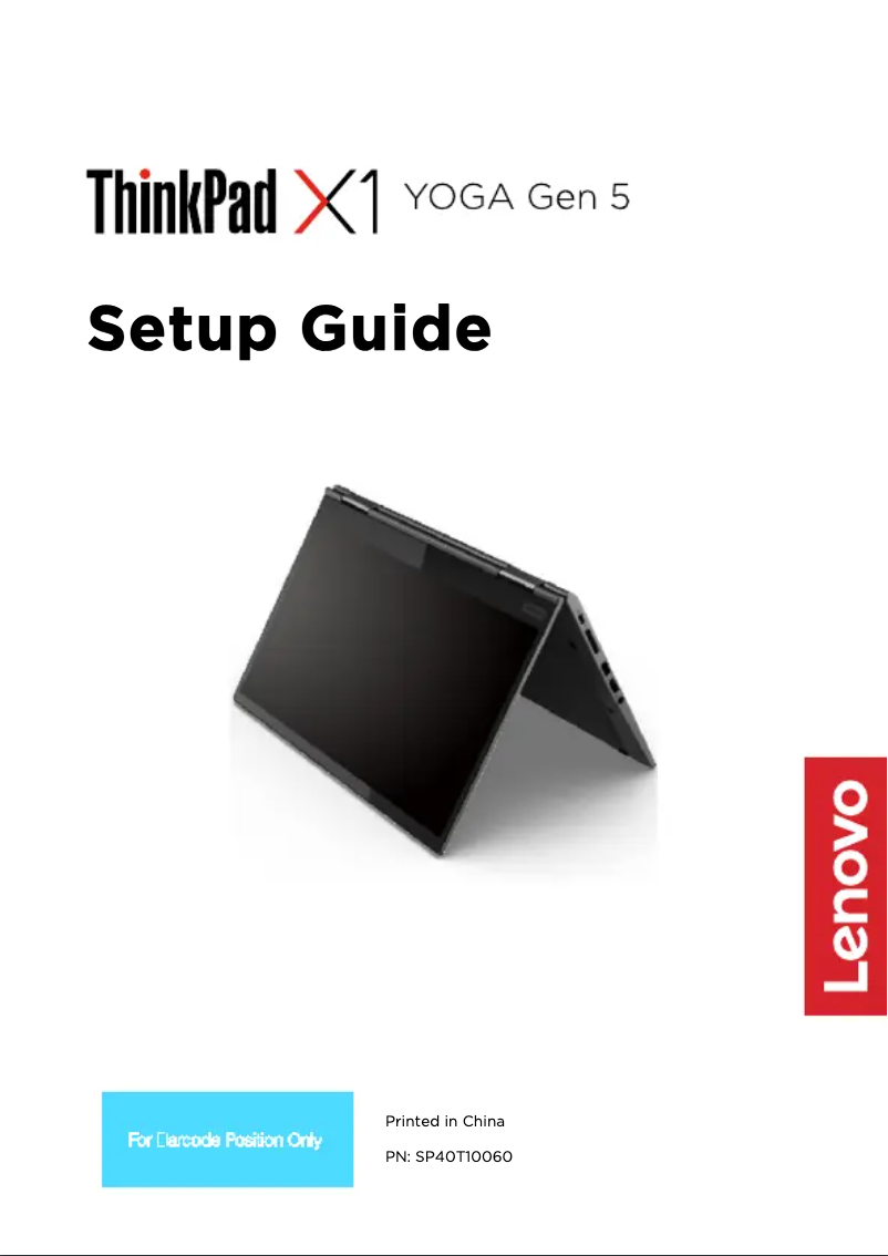 Image de la première page du manuel de l'appareil ThinkPad X1 Yoga Gen 5