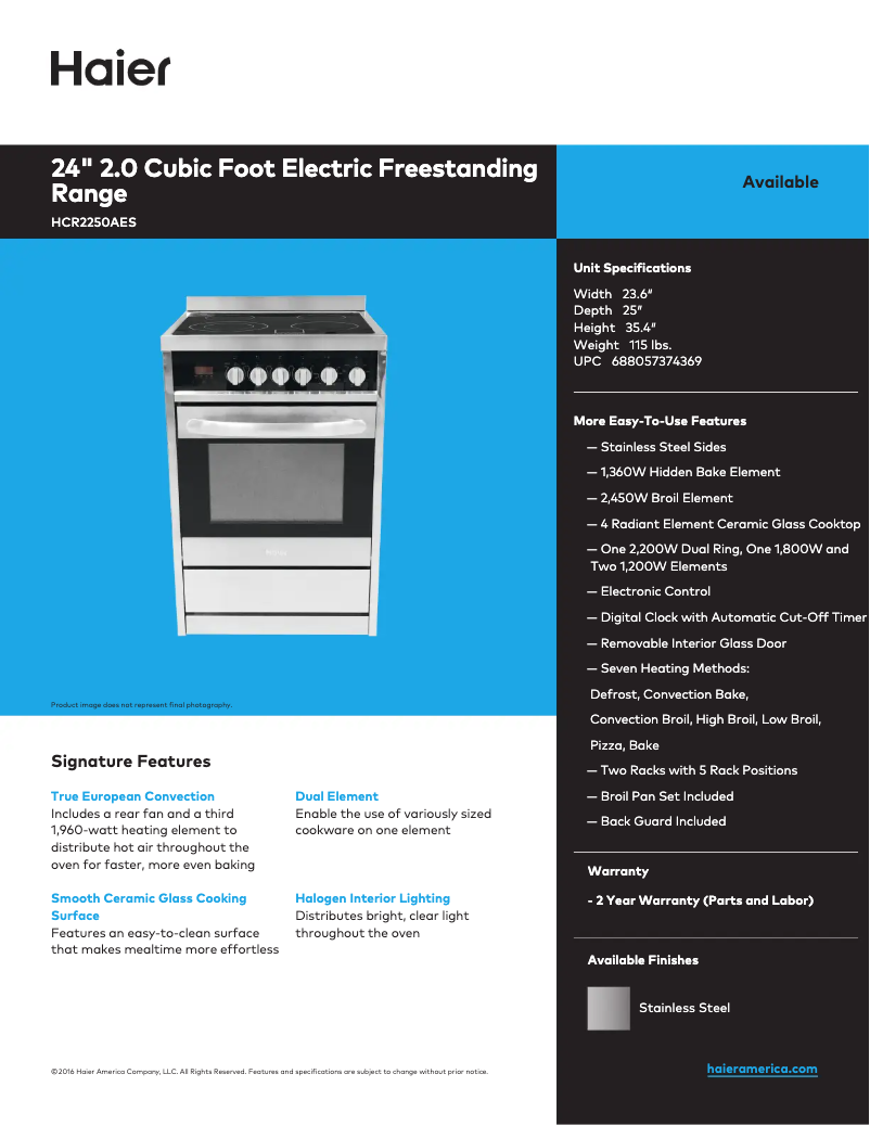 Image de la première page du manuel de l'appareil HCR2250AES