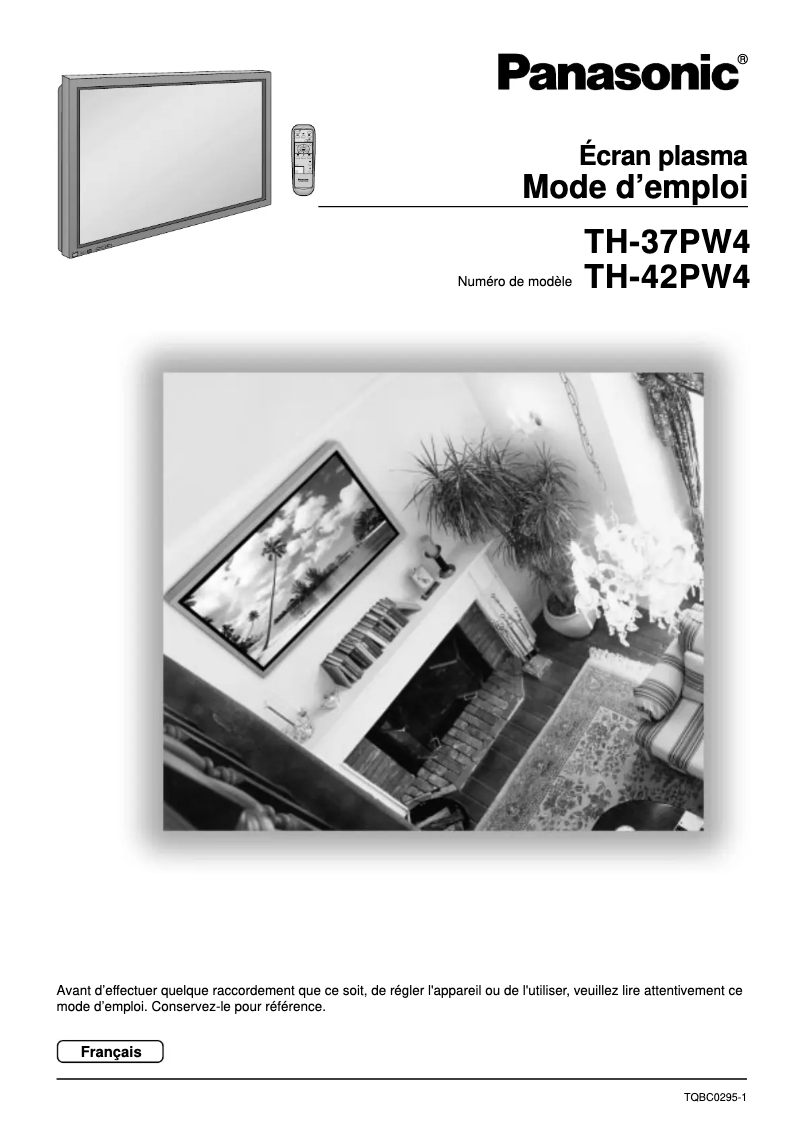 Page 1 de la notice Manuel utilisateur Panasonic TH-42PW4RZ