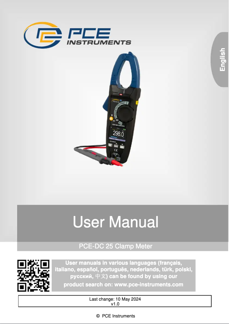 Page 1 de la notice Manuel utilisateur PCE Instruments PCE-DC 25