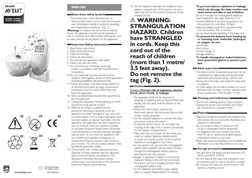 Page 1 of the manual User Manual Philips Avent SCD580