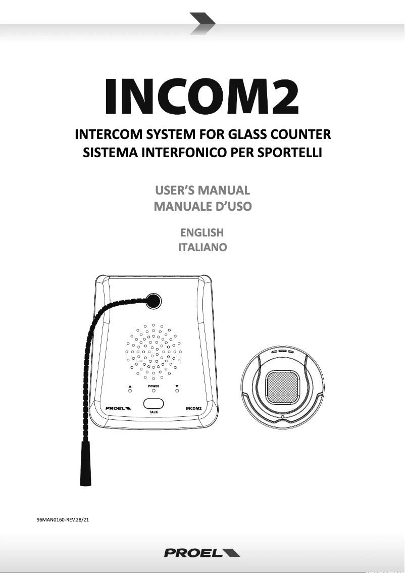 Page n°1 - Manuel utilisateur Proel PA Incom2