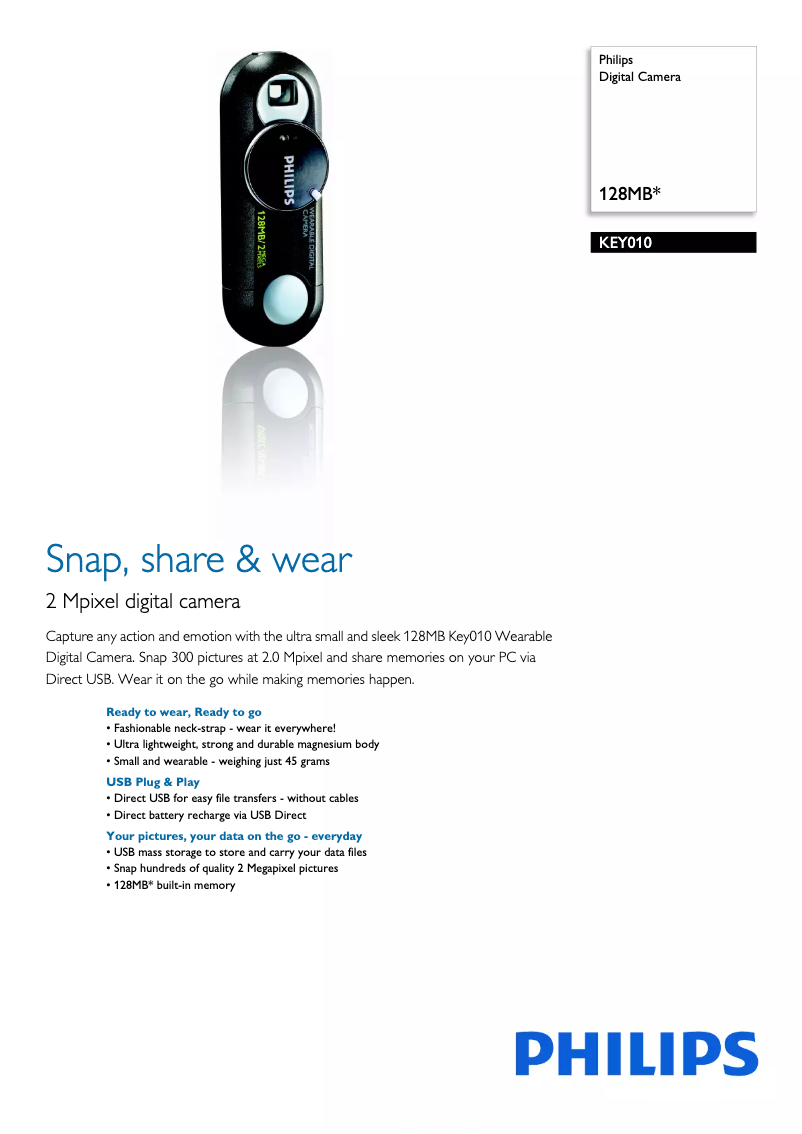 Page n°1 - Brochure Philips GoGear KEY010