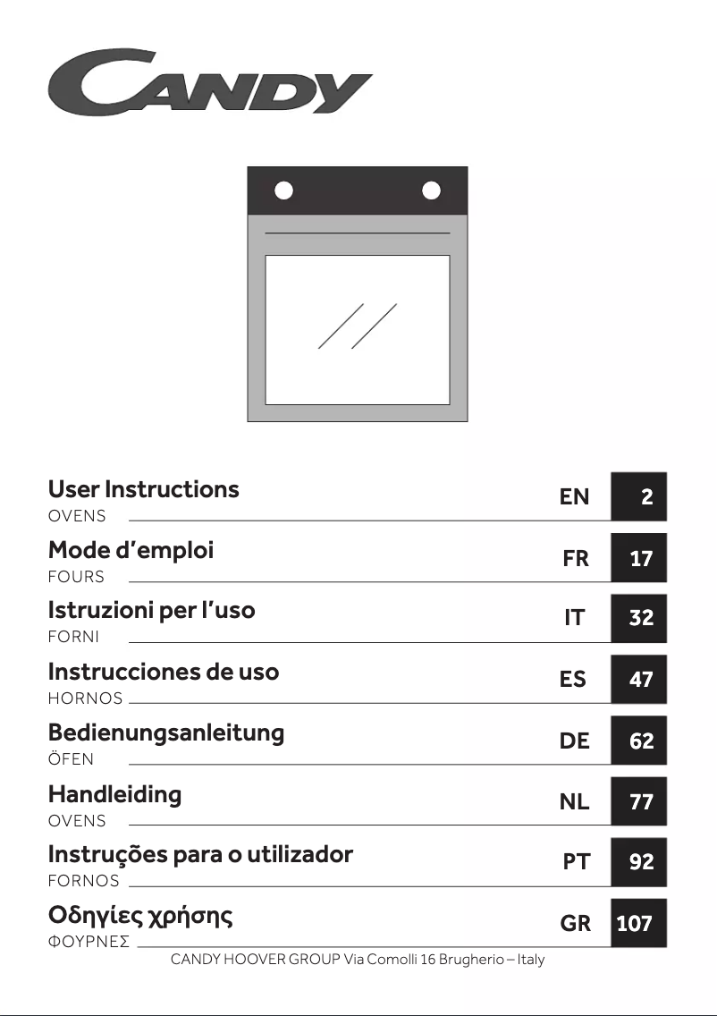 Page 1 de la notice Manuel utilisateur Candy FCM676X