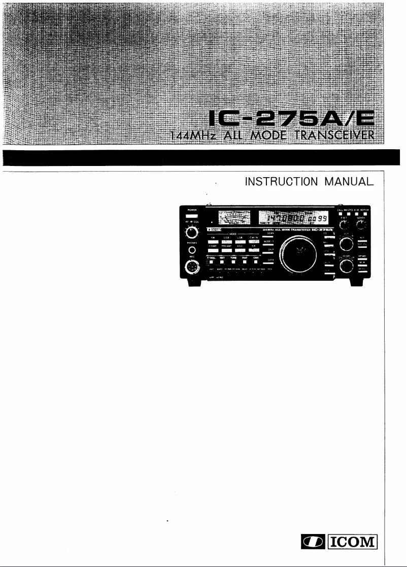 Page n°1 - Manuel utilisateur ICOM IC-275A