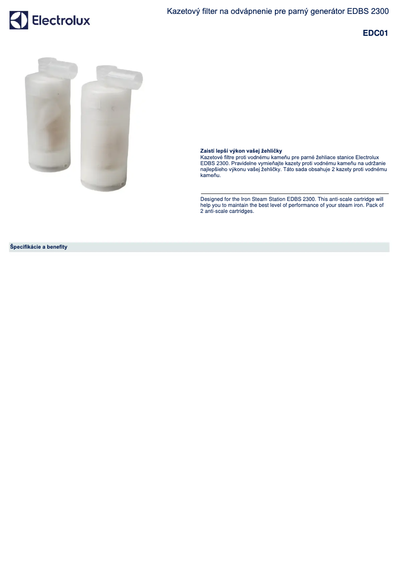 Page 1 de la notice Manuel utilisateur Electrolux EDC01