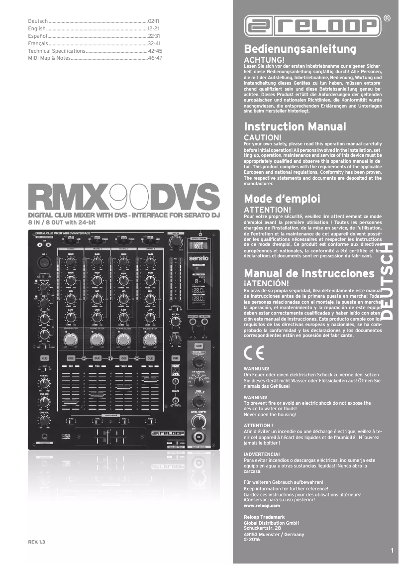Image de la première page du manuel de l'appareil RMX-90 DVS