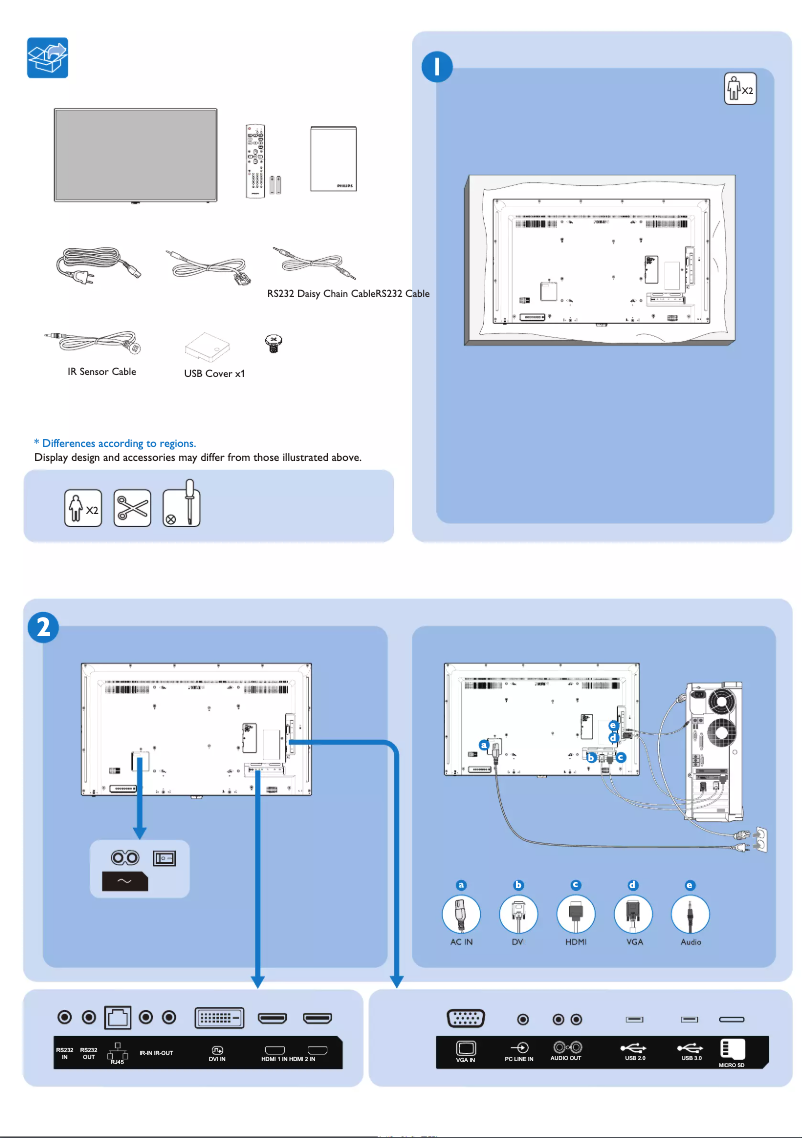 Page n°1 - Guide de démarrage rapide Philips Signage Solutions 49BDL3050Q