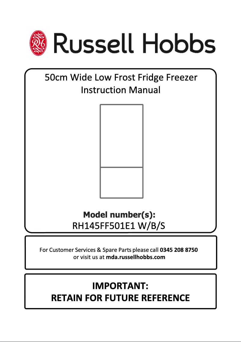 Page 1 de la notice Manuel utilisateur Russell Hobbs RH145FF501E1