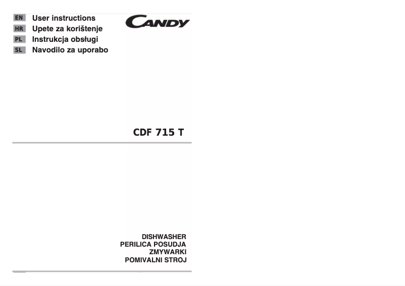 Page 1 de la notice Manuel utilisateur Candy CDF 715T-16S
