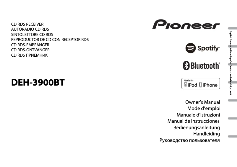 Page 1 de la notice Manuel utilisateur Pioneer DEH-3900BT