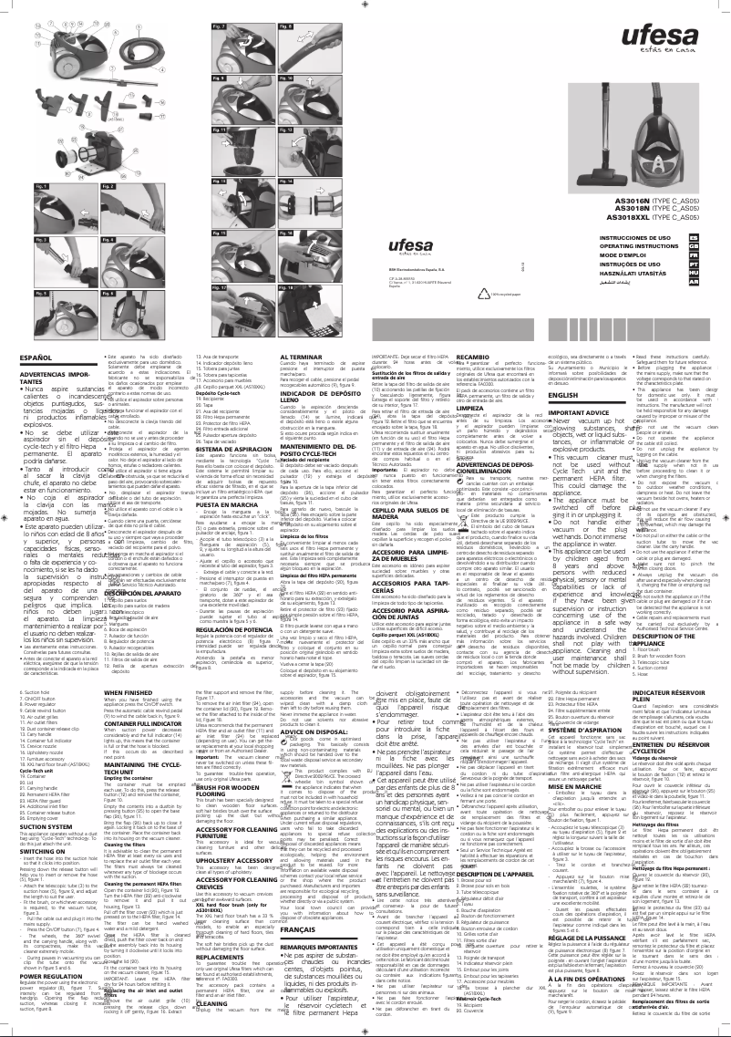 Page n°1 - Manuel utilisateur Ufesa AS3018XXL