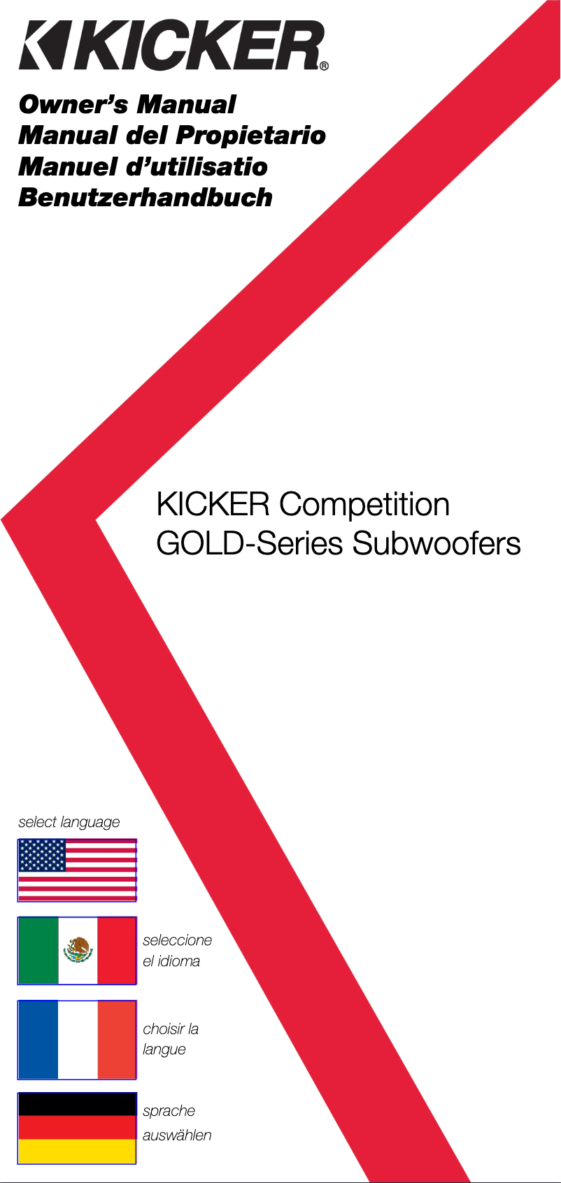 Page 1 de la notice Manuel utilisateur Kicker Comp Gold 15