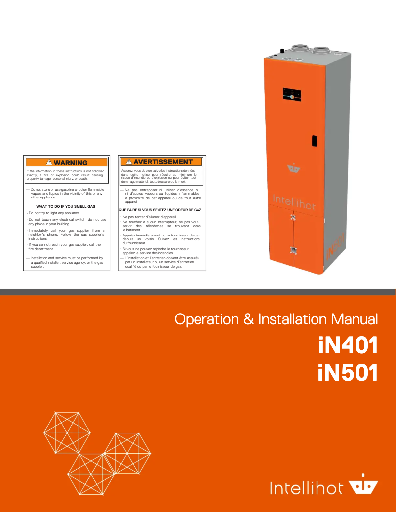 Page 1 de la notice Manuel utilisateur Intellihot iN501