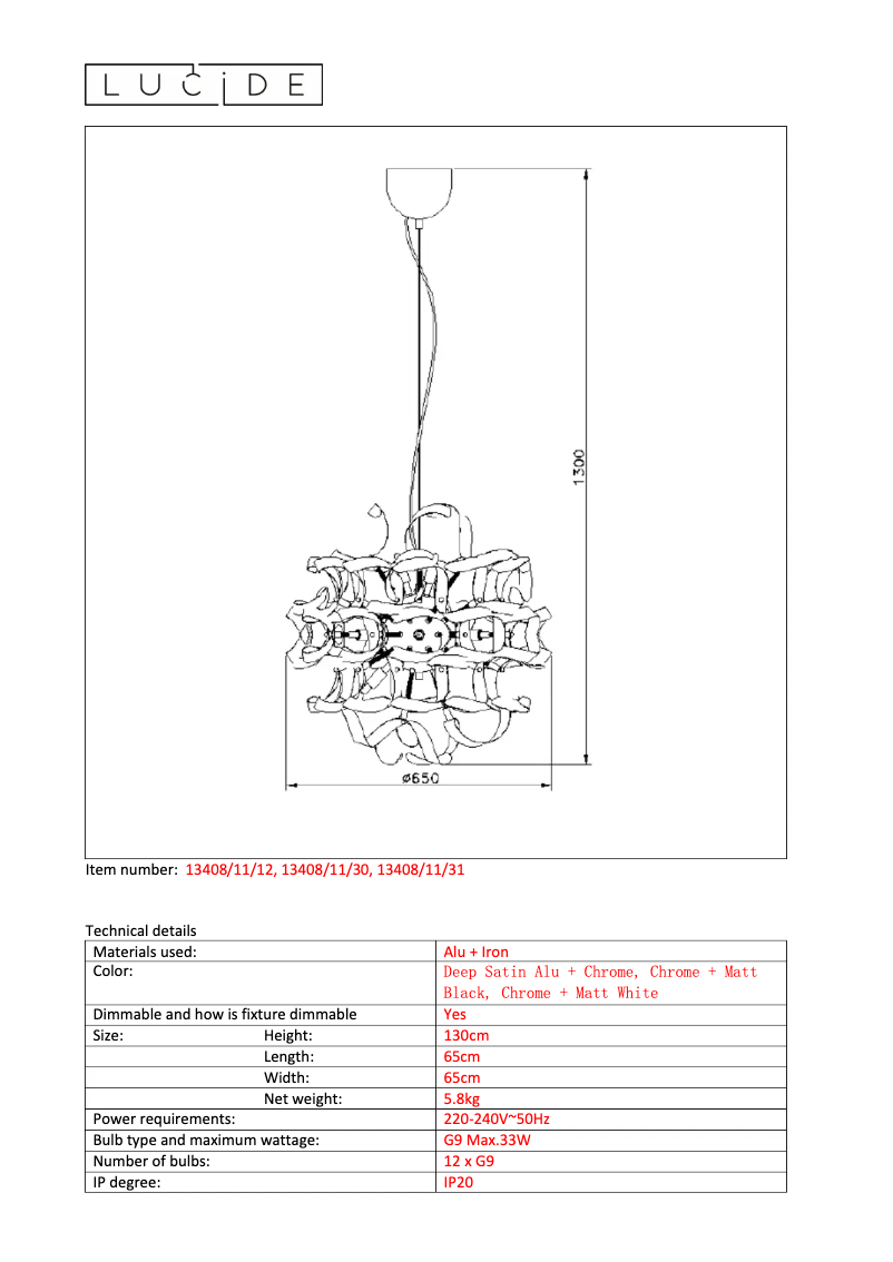 Página 1 del manual Manual de usuario Lucide Atomita 13408/11/31