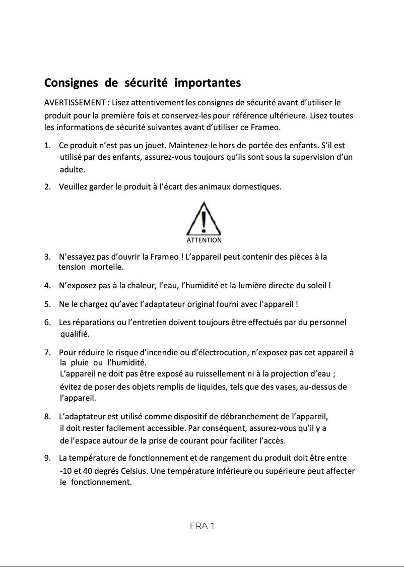 Page 1 de la notice Manuel utilisateur Denver PFF-1514BMK2