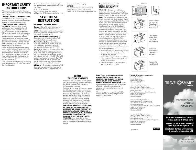 Image de la première page du manuel de l'appareil TS240X
